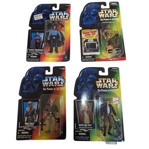 Star Wars POTF 1990s Kenner Figure Lot Han Solo Lando C-3PO Sealed 3.75"